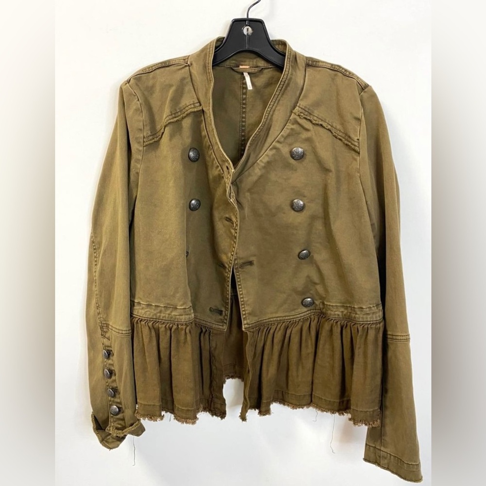 Free People Peplum Button Up Jacket